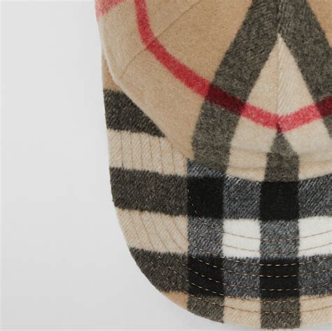 Exaggerated Check Wool Baseball Cap in Archive 